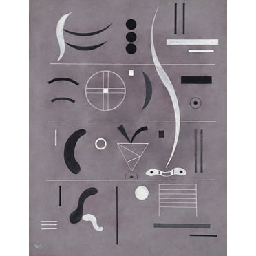 Four Parts by Wassily Kandinsky - 12" x 18" Art Print Wall Decor