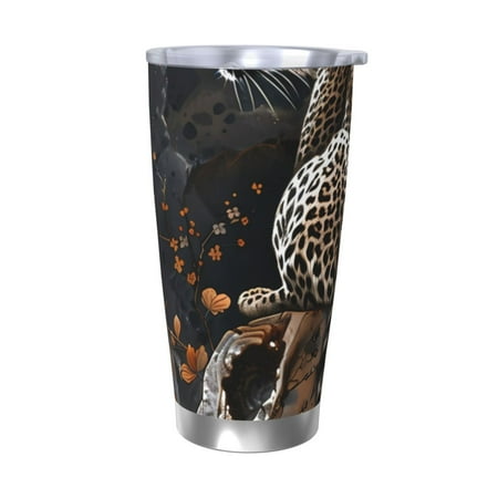 

Zeuib Leopard On Tree Branch Printed 20oz Stainless Steel Insulated Car Cup Stainless Steel Thermal Cup Vacuum Insulated Leak-proof Travel Mug Cup-Without Straw