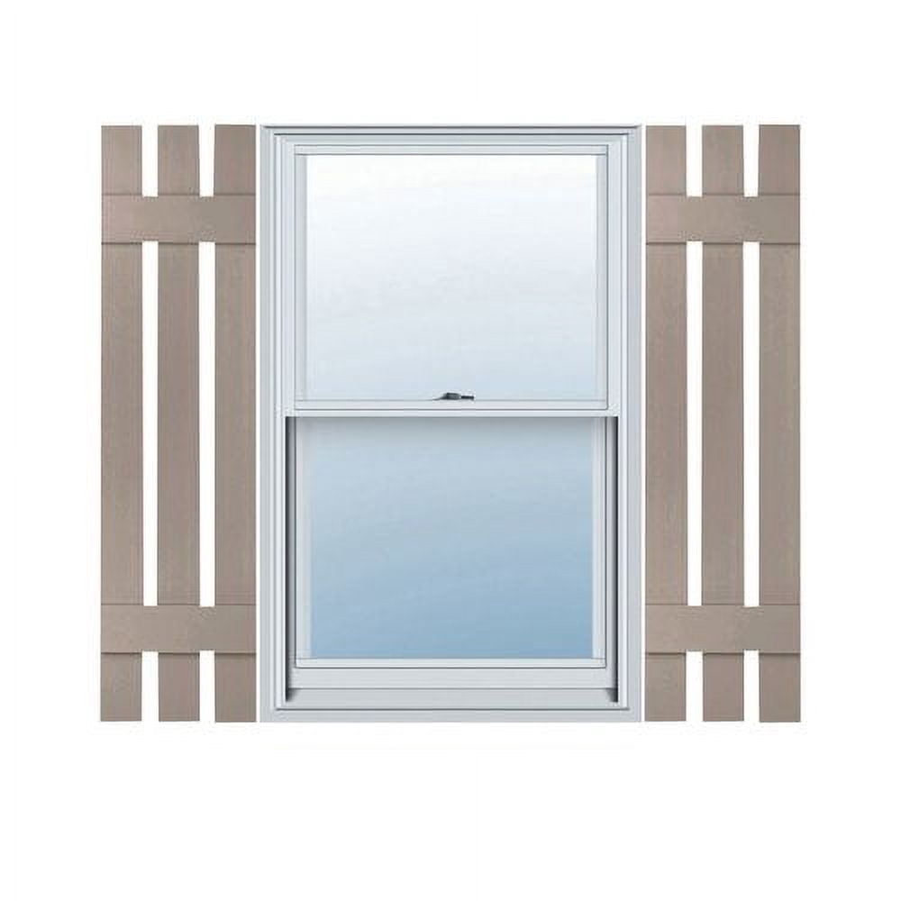 12"W x 55"H Lifetime Vinyl, Standard Three Board Spaced, Board-n-Batten Shutters, w/Installation Shutter-Lok's & Matching Screws (Per Pair), Wicker
