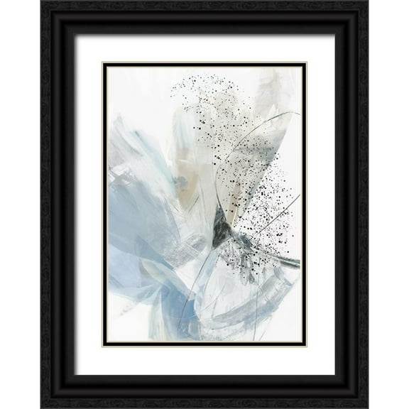 PI Studio 11x14 Black Ornate Wood Framed with Double Matting Museum Art Print Titled - Blue Blooms II