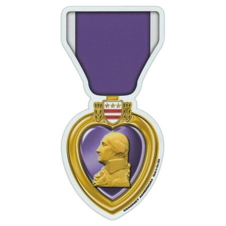 - Magnetic Bumper Sticker - Purple Heart Ribbon (Medal) - United States Military Decoration - 2.5