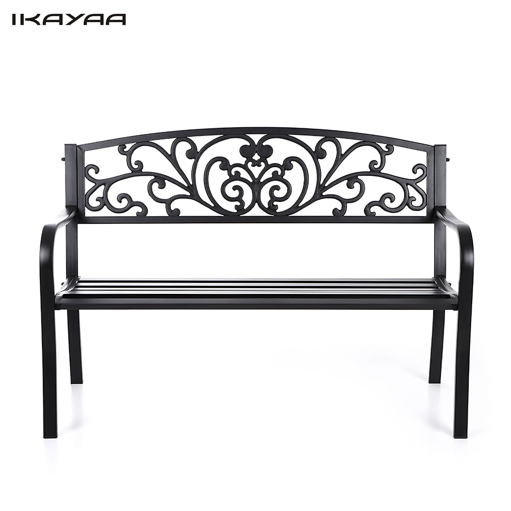 Ikayaa Antique Design 3 Seater Iron Patio Garden Park Bench Chair