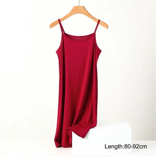 Combinaison Sans Couture en Soie Glacée pour Femmes Été Grande Taille Jupon Sans Manches Combinaison Intérieure Robes en Modal