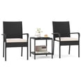 thumbnail image 2 of Costway 3 PCS Patio Furniture Set with 2-Tier Table Tempered Glass Tabletop & Soft Cushions White, 2 of 10