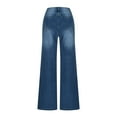 thumbnail image 4 of APEXFWDT Clearance Jeans for Women High Waist Women's Bell Bottom Jeans Chic Wide Leg Denim Pants for Women Washed Fit Pants, 4 of 8