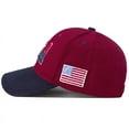 thumbnail image 4 of 2024 New America Flag Embroidery Baseball Cap for Men Women Cotton Snapback Hat Unisex Hip Hop USA Caps for Man   Patriotic Adjustable Cotton Dad Hat USA Embroidered American Flag Cap for Men Women, 4 of 7