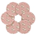 thumbnail image 2 of 6 Pcs Drink Coasters with Holder 3.94in Woven Coasters for Drinks Dogs Wearing Bows Coaster Set for Protection Table, 2 of 7