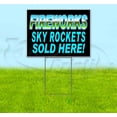 thumbnail image 1 of Fireworks Sky Rockets Sold Here (18" x 24") Yard Sign, Includes Metal Step Stake, 1 of 6
