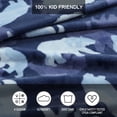 thumbnail image 5 of Eddie Bauer Kids Camp Camo Bear Navy Flannel Fleece FullQueen Blanket, 5 of 13