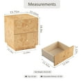 thumbnail image 2 of Modern 2 Drawer Nightstand with Elegant Burl Finish, Wood Bedside Table with Storage, Stylish Accent Side Table for Bedroom, Home Décor and Small Space Furniture, 2 of 7