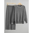 thumbnail image 5 of Winter Knit Set With Beaded Design Women'S Elegant Skirt And Sweater Two-Piece Outfit Fashionable Fall Winter Clothing, 5 of 9