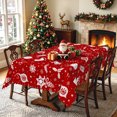 thumbnail image 4 of Red Vintage Christmas Tablecloth,60x84 Inch,Bell Candy Cane Polyester Table Cover For Xmas Gathering Holiday Banquet, 4 of 6
