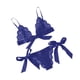 thumbnail image 3 of Conjunto de ropa interior de encaje floral encantador para mujer, regalo de lencería con bragas de malla, azul, S Scienceny XX000194-03, 3 of 7