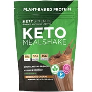 Keto Science Plant-Based Protein, Keto Meal Shake, Rich in Vitamins & Minerals, Complete Meal Replacement, Pea Protein for Women & Men, Chocolate Cream, 14 Servings