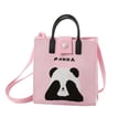 thumbnail image 2 of Women Canvas Tote Bag, Cute Panda Handbags, Casual Shoulder Work Bag for Shopping Travel Work (1PC, Pink), 2 of 9