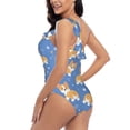 thumbnail image 4 of Pofeuu Corgi Print Women's One Piece Swimsuits One Shoulder Swimwear Asymmetric Ruffle Monokinis Bathing Suits-XX-Large, 4 of 6