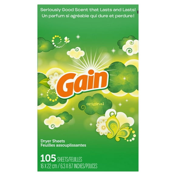 Gain Fabric Softener Dryer Sheets, Original Scent