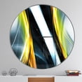 thumbnail image 2 of Designart 'Fractal Lines Yellow White ' Modern wall clock, 2 of 6