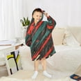 thumbnail image 6 of FORMRS Wearable Blanket Hoodie with Sleeves for Kids Cozy Flannel Sweatshirt, Green Stars Abstract, 6 of 7