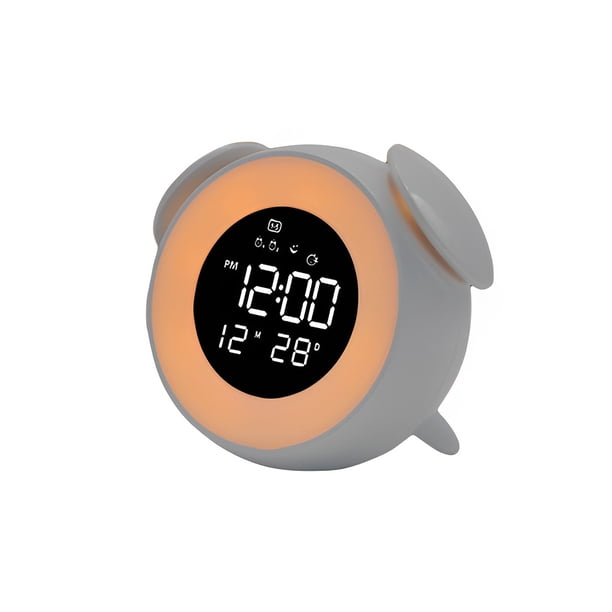 Reloj Despertador Música Led Bearachild Snooze Luz Espejo Blanco