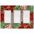 thumbnail image 1 of Metal Light Switch Plate Cover Elegant Red Floral Nature Scripture Damask FLW085, 1 of 13