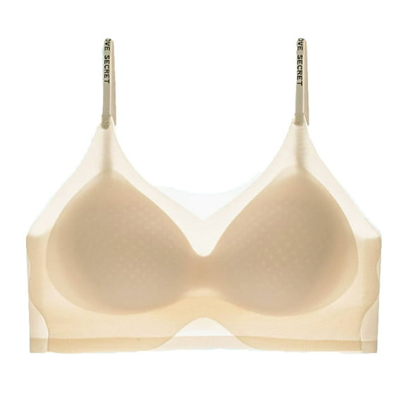 Agkizg Plus Size Womens Bras,T-Shirt Bras for Women Push Up Bras,Ice Silk Seamless Soft Support Lifting Underwear Semi Fixed Cup Gathering Sagging Sleep Bra, Sizes M-2XL