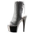 thumbnail image 3 of *7" Heel, 2 3/4" PF Open Toe/Heel Ankle Boot w/RS, Side Zip - Pewter RS/Pewter Chrome, 7, 3 of 6