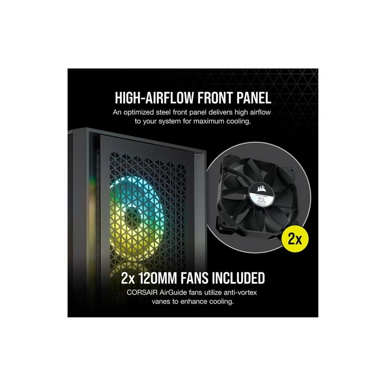 Corsair 4000D Airflow CC-9011200-WW Black Steel / Plastic / Tempered Glass  ATX Mid Tower Computer Case 