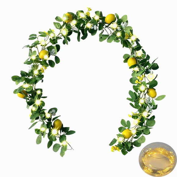 Guirnalda artificial de limones Hamifinee mejorada con luces de 2 m de largo