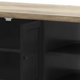 thumbnail image 6 of Craftian 39"W Coffee Table with Cabinet & Storage Shelves, Farmhouse Rectangle Center Table, Black, 6 of 8