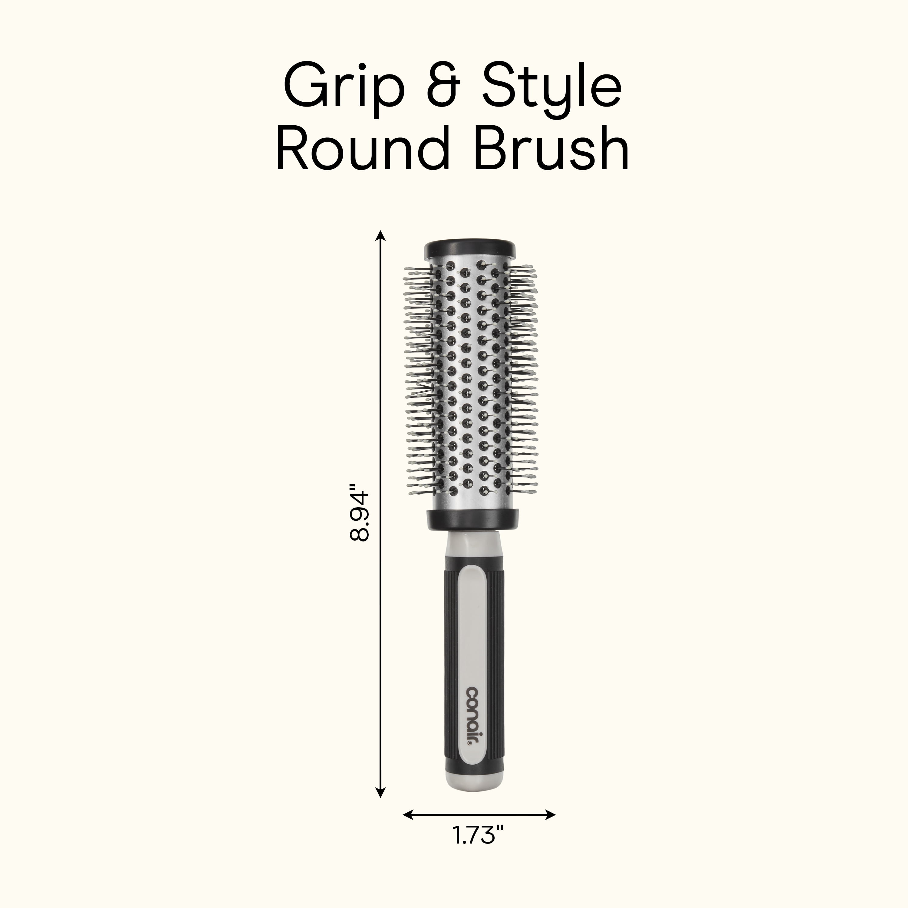 Conair Grip & Style Hot Curling Brush, Blow-Dry Styling Brush