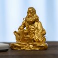 thumbnail image 3 of Handcrafted Bodhidharma Statue Golden Brass 2.56in Clarity & Strength Perfect Gift for Meditation Corner, 3 of 8