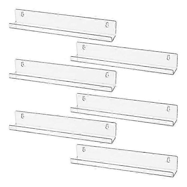 6pcs Vinyl Record Wall Mount Shelf Set Of Album Holders For Hanging On Walls - Shelves Albums Or Ch