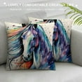 thumbnail image 3 of JEUXUS  Watercolor Horse Throw Pillow Cases Ink Painting Decorative Cushion Cover Home Decor Square, 3 of 5