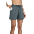 thumbnail image 3 of Women's Athletic Shorts Drawstring Elastic Waist Lounge Running Shorts with Pockets, 3 of 7