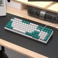 thumbnail image 3 of Teclado con cable USB tipo C, teclado mecánico portátil para juegos con retroiluminación, 100 teclas, interruptor azul/rojo NKRO para PC de oficina Hugtrwg Para estrenar, 3 of 8