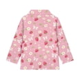 thumbnail image 5 of Psesaysky Pink Strawberry Floral Print Girls Half Zip Sweatshirt Cropped Pullover Hoodies Long Sleeve Zipper Sweatshirt Fall Winter Tops Athletic Thermal Coat 12-13 Years, 5 of 6