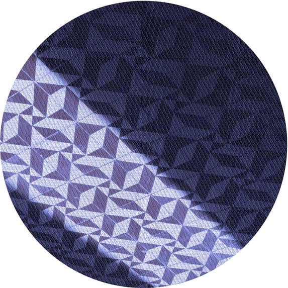 Ahgly Company Machine Washable Indoor Round Transitional Periwinkle Purple Area Rugs, 8' Round