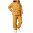 thumbnail image 5 of Afuyipoi Toddler Girls Fall Winter Fleece Lined Quilted Jacket Set Warm Top for Outdoor Play Yellow Size 3T, 5 of 5