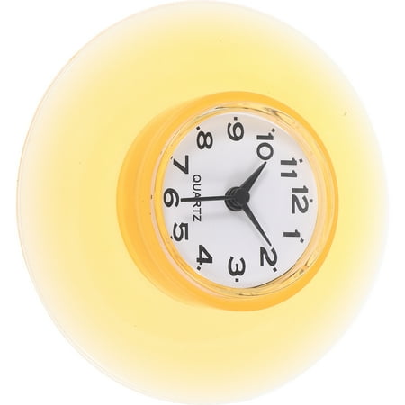 Bathroom Suction Cup Clock Pool LED Kitchen Vintage Wall Yellow