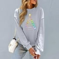 thumbnail image 4 of Christmas Women's Sweatshirts Fashion Casual Printed Shirts Pullover Round Neck Rhinestone Loose Long Sleeve Blouse Sweatshirt Top, 4 of 6