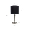 thumbnail image 4 of Mod Lighting and Decor Stick Table Lamp with USB Charging Port - 19.5" - Black and Silver - Set of 2, 4 of 9