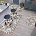 thumbnail image 6 of Boho Kitchen Rugs Sets 3 Piece with Runner Floral Kitchen Floor Mat Carpet Farmhouse Kitchen Rugs and Mats Non Skid Washable Runner Rug for Kitchen Floor Office Sink Laundry, Beige, 6 of 6