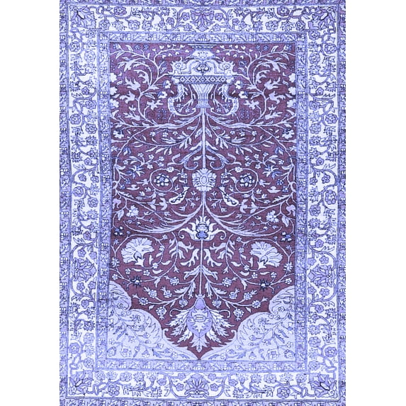 Ahgly Company Indoor Rectangle Animal Blue Traditional Area Rugs, 5' x 7'