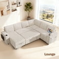 thumbnail image 3 of 110" Modular Sectional Sofa, L Shaped 7-Seater Sleeper Sofa with Pull Out Bed &Hidden Storage, Cup Holders & USB., 3 of 8