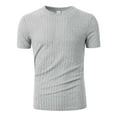 thumbnail image 4 of Maean Mens Short Sleeve Sweaters Knit Crewneck Slim Tops Solid Color Basic Pullover Lightweight Sweater, 4 of 7