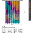 thumbnail image 4 of Abstract Rich and Colorful Fabric Shower Curtain | Main Colors: Orange, Purple, Blue, Yellow,Teal | Waterproof Shower Curtains WIith Hooks for Bathroom Decor｜ 72"x84" Inch, 4 of 6