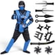 thumbnail image 1 of Disfraz de ninja Spooktacular Creations, azul, para niños y niños, 1 of 7