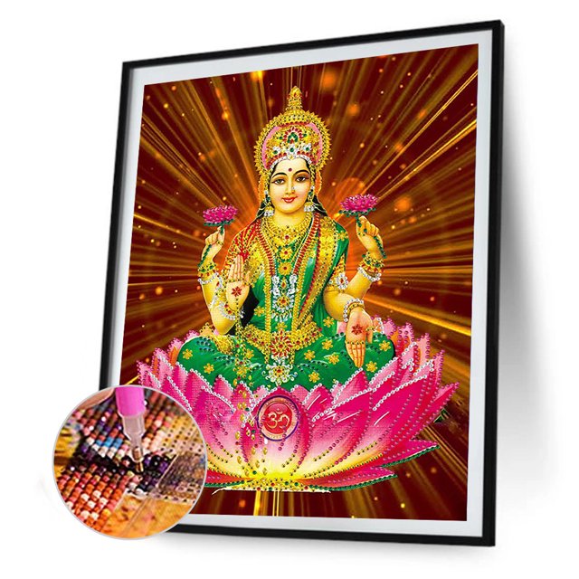 Cuadros Decorativos Taladro de forma especial parcial, pintura de diamante, dios religioso, dibujo de diamantes de imitación Tmvgtek embutido en tela