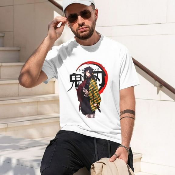 Demon Slayer Shirt Mens Shirts Anime Print T-Shirts Cosplay Shirts Fashion Casual Shirt -Small
